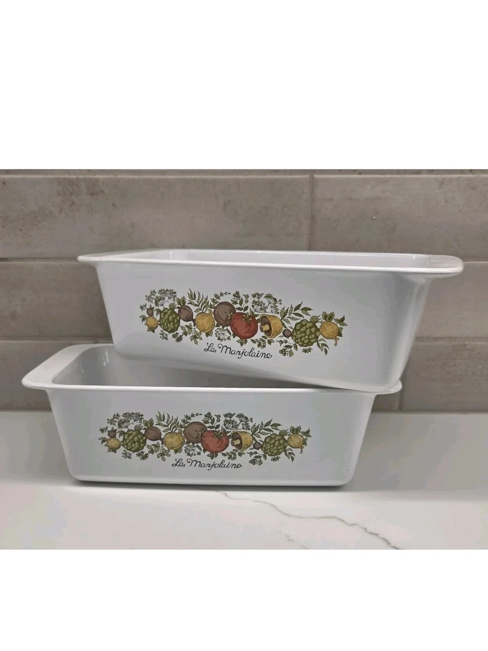 2x Vintage Corning Ware Spice of Life La Marjolaine P-315-B 9x5x3 Bread Loaf Pan